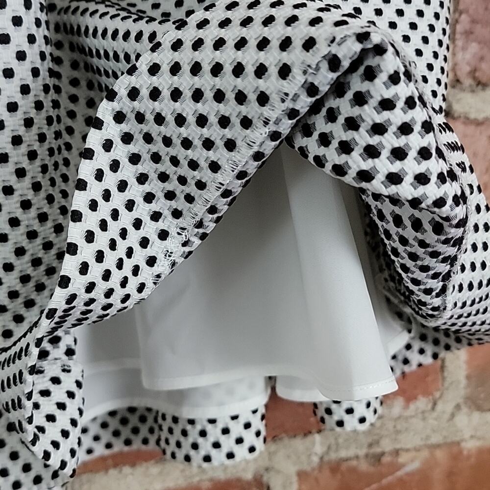 Rachel Zoe Black and White Dots‎ Pleated Mini Skirt with Pockets 8 - Picture 5 of 15